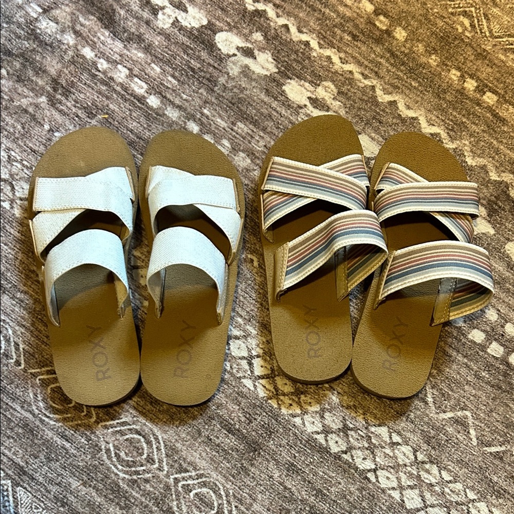 Roxy slide sandals bundle